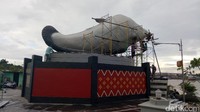 Nantinya dari mulut Tugu Ikan Belido ini akan menyemprotkan air sejauh 50 meter ke arah sungai Musi. Mirip dengan Patung Merlion di Singapura (Raja Adil/detikTravel)