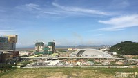 Panorama dari dalam bianglala dengan ketinggian 130 meter di atas permukaan tanah. Semuanya tampak jelas dari ketinggian (Aji/detikTravel)