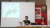 Divisi Pembelaan Hak Asasi Manusia KontraS Ananto Setiawan juga hadir dalam konferensi pers tersebut.