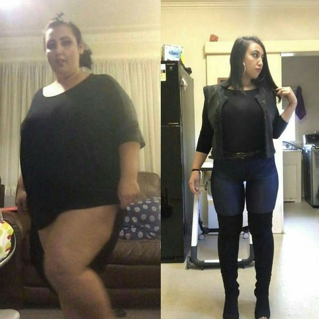 Dari 133 kg kini menjadi 70 kg. Perubahan tubuh yang sangat signifikan. Foto: Instagram