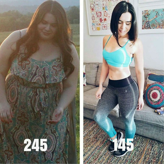 Wanita ini buktikan bahwa olahraga dan diet yang tekun menghasilkan tubuh langsing. Padahal sebelumnya tubuhnya sangat gemuk. Foto: Instagram