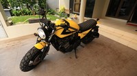Ini dia tampang Suzuki GSX1100G yang disulap menjadi motor jenis Scrambler.