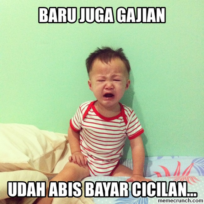 Siapa yang sering nangis karena gaji langsung habis untuk bayar cicilan? Foto: Instagram