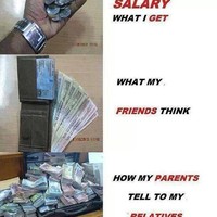 Terkadang teman dan orangtua memang suka membesar-besarkan gaji yang kita terima. Foto: Instagram