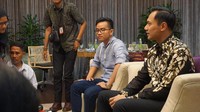Agus Yudhoyono datang ke Istana untuk meminta wejangan Jokowi soal The Yudhoyono Institute (Foto: Bagus/detikcom)