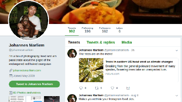 Tampilan saat postingan masih ada.