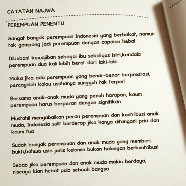 Bersama dengan anak-anak muda yang penuh harapan, kaum perempuan harus berperan dengan signifikan. Foto: Dok. Mata Najwa