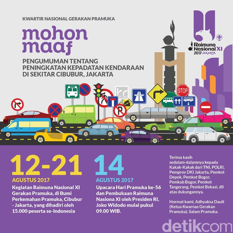 Raimuna Sebabkan Kemacetan di Cibubur, Pramuka Minta Maaf Raimuna Sebabkan Kemacetan di Cibubur, Pramuka Minta Maaf