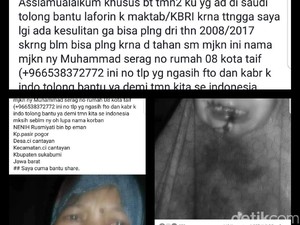 Foto TKW Sukabumi Berdarah di Medsos Diunggah Tetangga Majikannya