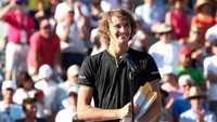 Bagi Zverev, ini adalah gelar Master 1000 yang kedua di tahun ini setelah menjuarai Roma Terbuka dengan kemenangan atas Novak Djokovic. Jean-Yves Ahern/USA Today/Reuters.