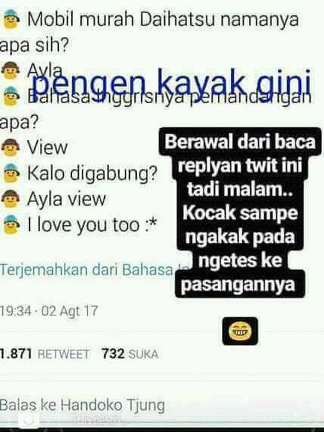 Contoh rayuan ayla view (i love you) yang berhasil. Foto: Dok. Facebook AnaNda AnnissaFillah Shabbychic Homedecor