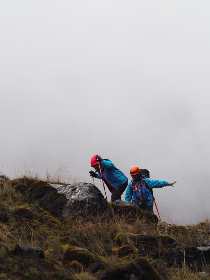 Istri Kapolri dan Para Polwan Mendaki Puncak Cartenzs