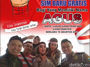 HUT RI, Polres Pasuruan Gratiskan Biaya SIM Warga Bernama Agus