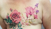 Tato mastektomi selain sebagai penghias berfungsi juga sebagai penutup luka bekas operasi. (Foto: Instagram/jemkatattooart)