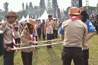 Saat Pramuka Unjuk Kebolehan dan Selfie Bareng Kak Jokowi