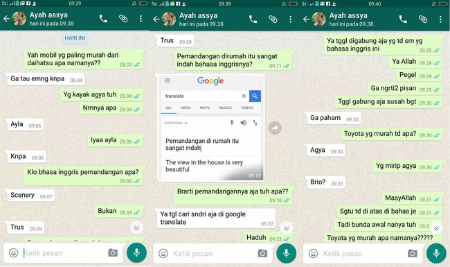 Suruh lihat Google Translate (Foto: Dok. Facebook AnaNda AnnissaFillah Shabbychic Homedecor)