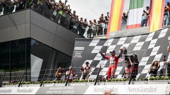 Podium MotoGP Austria pada tahun 2017 lalu (Foto: Jure Makovec/AFP PHOTO) Podium MotoGP Austria pada tahun 2017 lalu (Foto: Jure Makovec/AFP PHOTO)