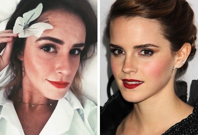 Blogger Inggris Megan Flockhart berubah jadi mirip Emma Watson dengan bantuan makeup. (Foto: Istimewa)