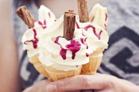 Es krim dengan rasa vanilla.
