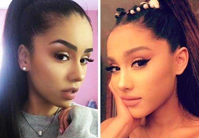 Banyak wanita yang memiliki wajah mirip selebriti. Salah satunya Jacky Melissa Vasquez. Wanita yang bekerja sebagai pelayan restoran tersebut mempunyai wajah seperti Ariana Grande. Bahkan Ariana sendiri sampai tidak percaya dengan kemiripan wajahnya dengan Jacky. (Foto: Istimewa)