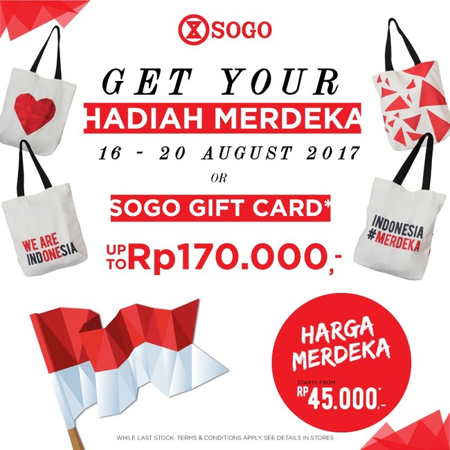 Sejumlah department store juga mengadakan diskon khusus Hari Kemerdekaan. Sogo memberi diskon hingga 50%. Beberapa yang dipotong harga, seperti Hush Puppies, Menard, Hummer Sport, dan lain-lain.