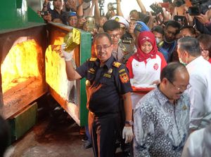Pemusnahan 1,4 Ton Sabu, Bea Cukai: Aparat Sinergi Mengawasi