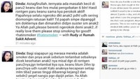Satu lagi pengakuan tentang bahaya rokok terhadap anak beredar di dunia maya. Seorang balita berusia 2 tahun mengalami masalah paru-paru akibat asap rokok. Hasil rontgen mengatakan bahwa paru-paru anak tersebut sama rusaknya seperti perokok aktif. Berita tersebut beredar di media sosial Path, Instagram dan juga Twitter. Seorang ibu dengan nama Dinda mengisahkan bahwa anaknya, Keanu (2), mengalami masalah di paru-paru. Sebabnya, sang ayah sering kalo merokok di dekat anaknya. (Foto: viral)
