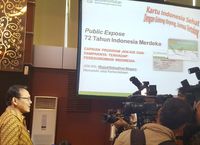 Direktur Utama BPJS Kesehatan Fachmi Idris di acara Public Expose 'Capaian Program JKN-KIS dan Dampaknya terhadap Perekonomian Indonesia' pada Selasa (15/7/2017) (Foto: Handy Nursatyo/detikcom)
