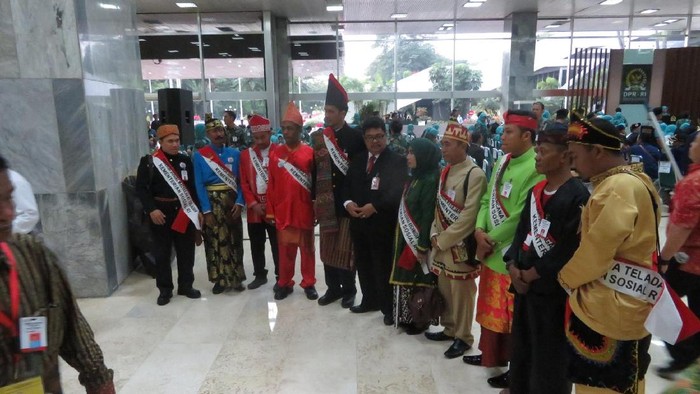 Peserta Sidang Tahunan MPR Ramaikan Gedung Nusantara III DPR
