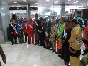 Peserta Sidang Tahunan MPR Ramaikan Gedung Nusantara III DPR