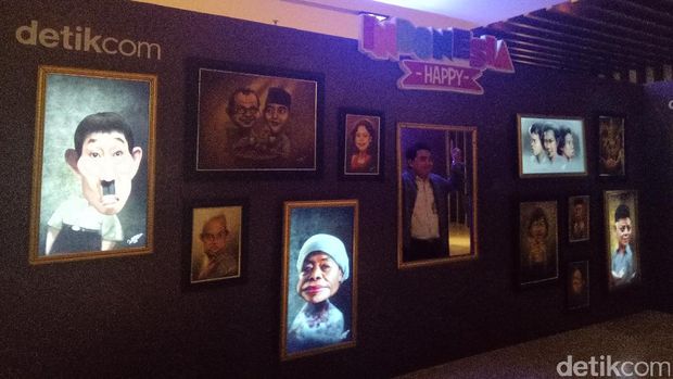 18 Lukisan Bergerak Pahlawan dan Komedian Indonesia di 'Indonesia Happy'