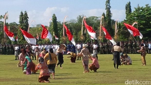 Upacara Kemerdekaan RI ke-72 di Bali Dibuka dengan Sosiodrama Perang Tanah Aron