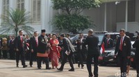 SBY mengenakan baju adat Betawi warna hitam dan Bu Ani mengenakan kebaya berwarna merah. Foto: Bagus Prihantoro Nugroho/detikcom