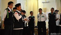 Suasana upacara di lobi Kantor Urusan Haji (KUH) Daerah Kerja (Daker) Madinah.