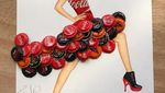 Unik! Ilustrasi Wanita Berbaju Potongan Lemon, Bawang Merah hingga Tutup Botol!