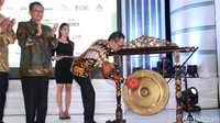 Hanif saat membuka pameran Indonesia CSR Exhibition (ICE) di Balai Kartini Jakarta, Jumat (18/8/2017).