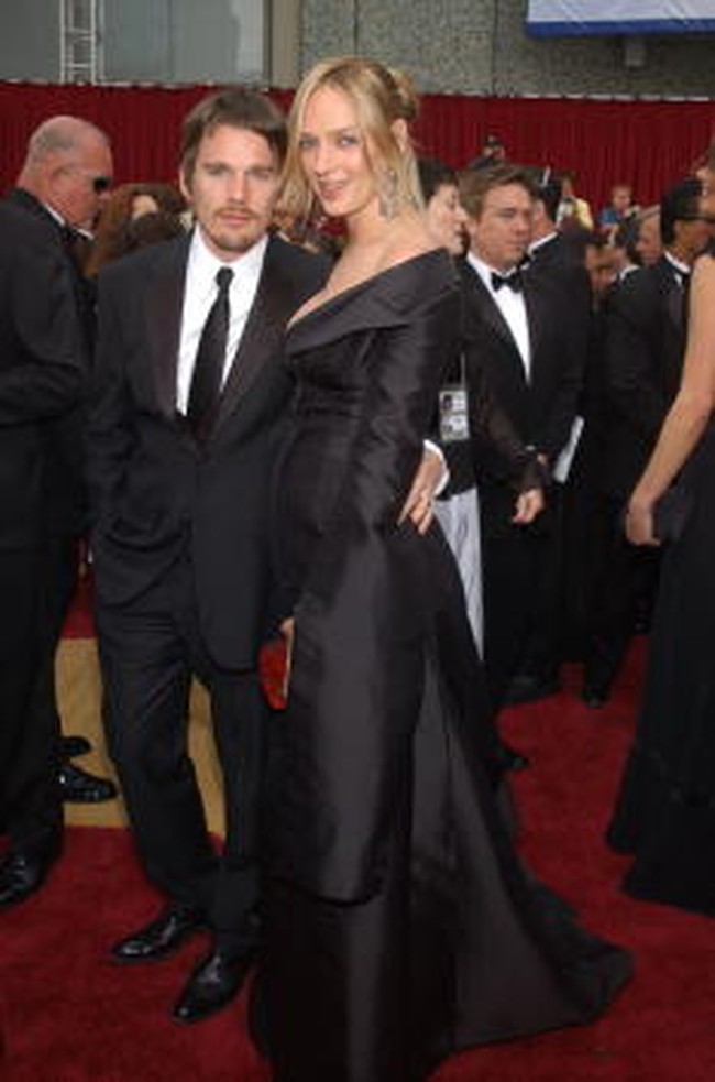 Seleb wanita lain yang lebih tinggi dari suaminya adalah Uma Thurman. Tapi ia sudah bercerai dengan Ethan Hawke setelah dikaruniai dua orang anak. Foto: Getty Images