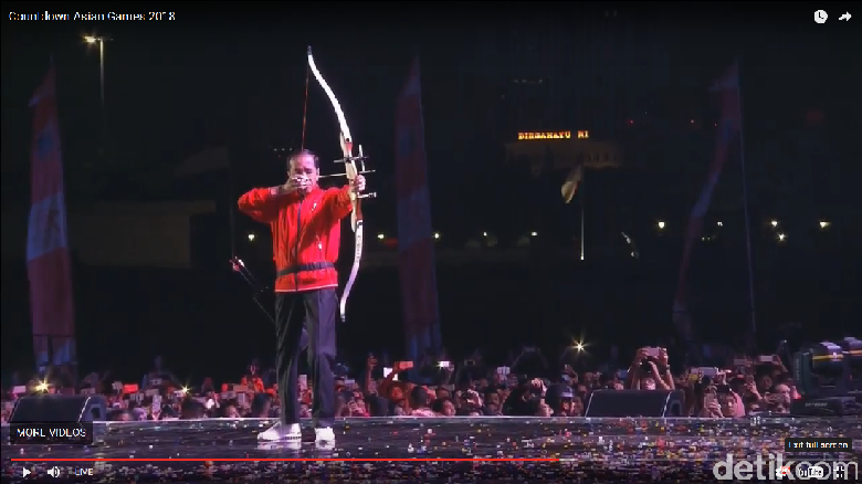 Aksi Jokowi Memanah Tandai Countdown Asian Games 2018 Aksi Jokowi Memanah Tandai Countdown Asian Games 2018