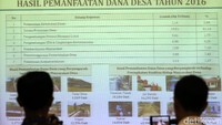 Tabel hasil pemanfaatan dana desa tahun 2016.