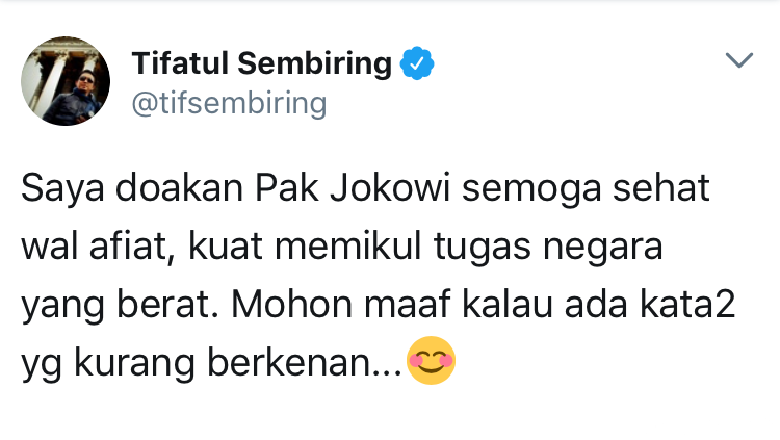 Kembali Doakan Jokowi, Tifatul: Maaf Jika Ada yang Kurang Berkenan Kembali Doakan Jokowi, Tifatul: Maaf Jika Ada yang Kurang Berkenan