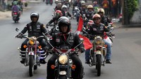 Penampakan Royal Riders Indonesia (RORI) saat pawai kemerdekaan dalam rangka memperingati HUT RI ke-72.