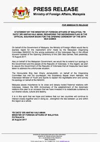 Pemerintah Malaysia Minta Maaf Soal Bendera Indonesia Terbalik