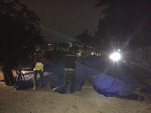 Korban Kebakaran di Kebayoran lama Diungsikan ke Tenda Darurat