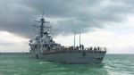 Foto: Penyok, Begini Kondisi Kapal Militer AS yang Tabrakan di Selat Malaka