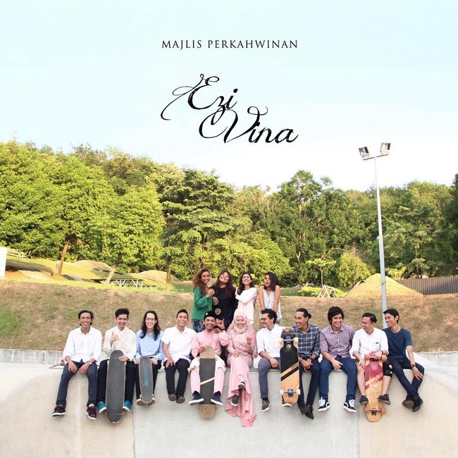 Pasangan muslim yang tinggal di Kuala Lumpur, Malaysia ini memang sama-sama menyukai permainan papan seluncur. Foto: Dok. Instagram