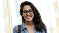 Pesinetron berusia 40 tahun itu terlihat sangat happy. Pool/Palevi S/detikFoto.