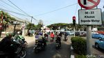 Foto : Rambu Pelarangan Motor di Jalan Jenderal Sudirman