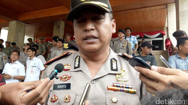 Kaploresta Palembang Kombes Wahyu Bintono HB saat ditemui di halaman Gedung DPRD Sumsel