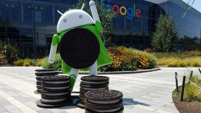 Momen Ketika Maskot Android Hadir di Markas Google