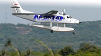 Pesawat Amphibi N219 saat terbang. Dok. PT DI.